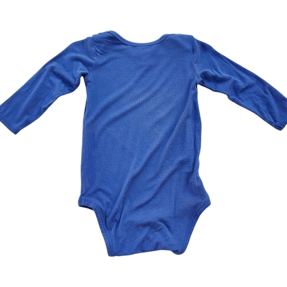 Kate Quinn One-piece Bodysuit Long-sleeve Blue Bamboo Baby 6-12 Months - Picture 2 of 3